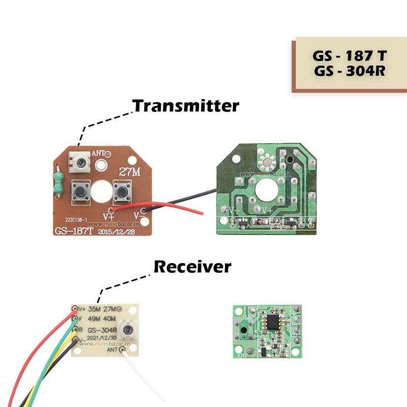Two-Channel Remote Control Board RC Transmitter and Receiver - View 1