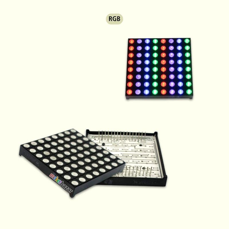8x8 64-LED Dot Matrix Display - View 2
