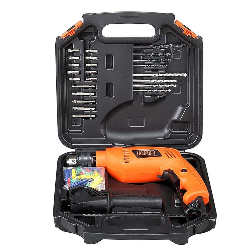 Black & Decker: HD555K50 550W 13mm Variable Speed Reversible Impact Drill Kit with 50 Accessories Kitbox - View 1