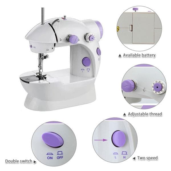 4-in-1 Semi-Automatic Portable Sewing Machine for Home/DIY - View 2