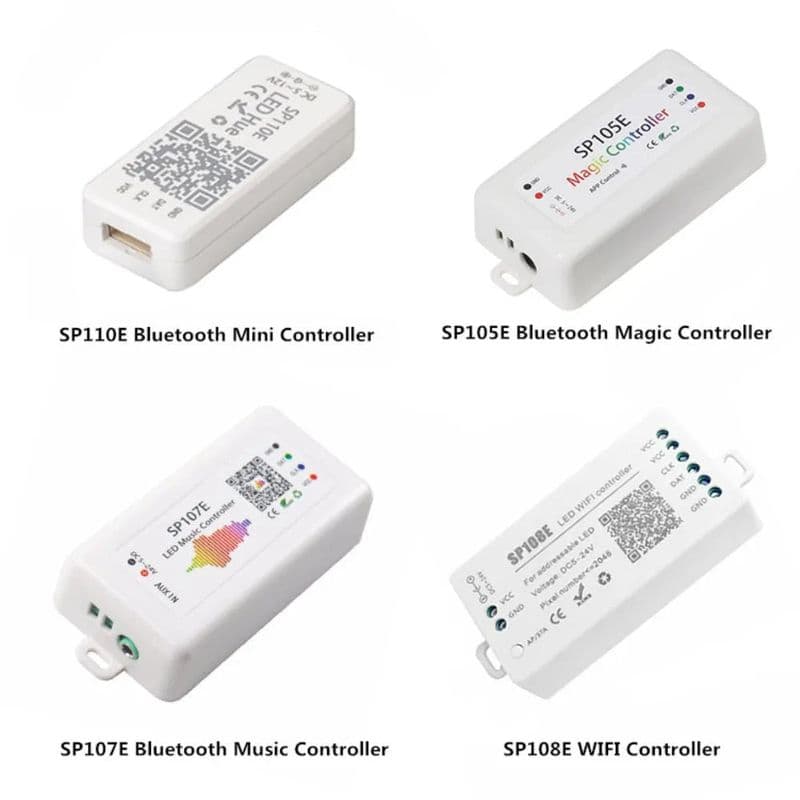 DC5-24V WiFi/Bluetooth SPI Music Spectrum Controller For Addressable WS2812B SK6812 LED Strip Lights - View 1