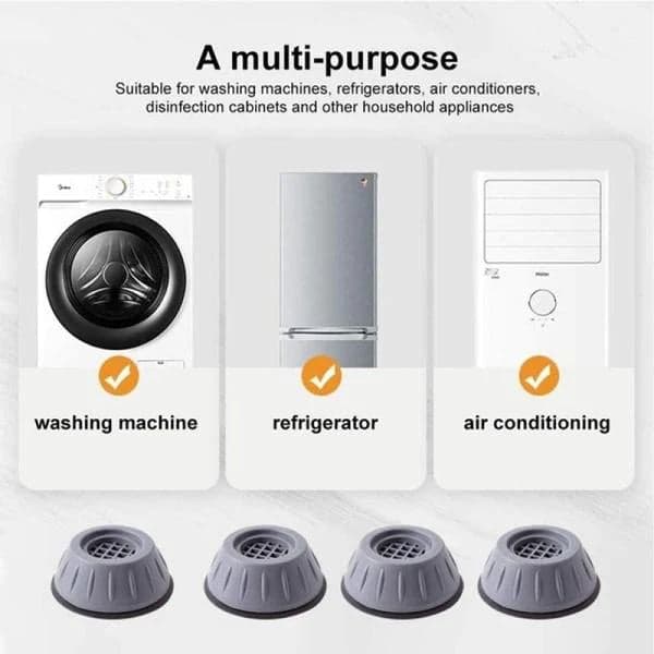 [Type 2] Anti Vibration Pads for Washing Machine/Fridge/Coolers/Furniture (Set of 4) - View 3