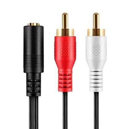 3.5mm Female Stereo Jack To 2 Rca Male Plugs Cable - View 1
