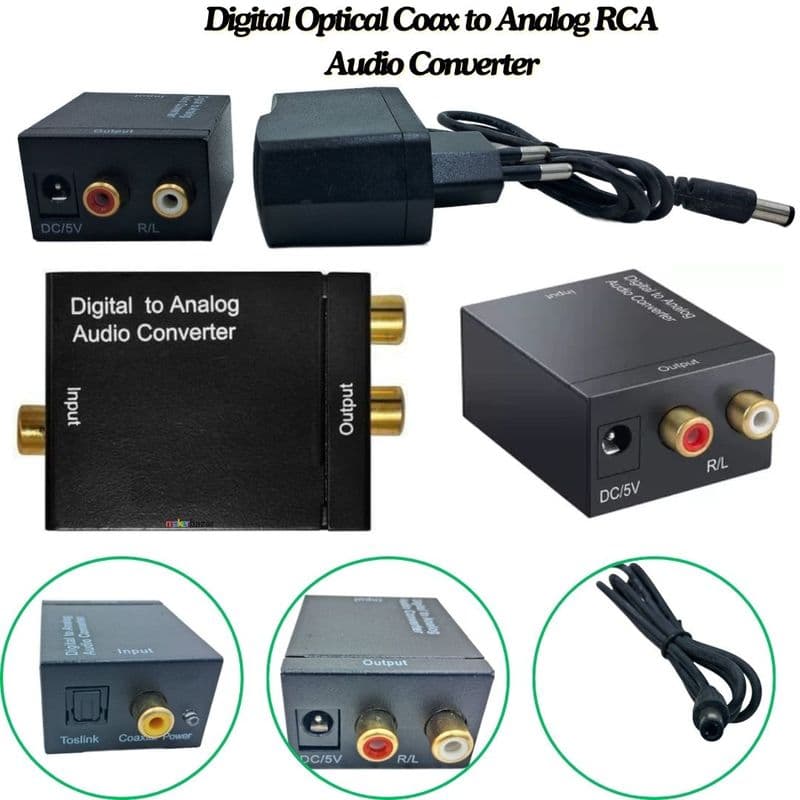 Digital Optical Coax to Analog RCA Audio Converter - View 1