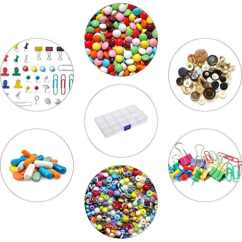 Adjustable Partition Clear Plastic Box Component Organiser - View 3