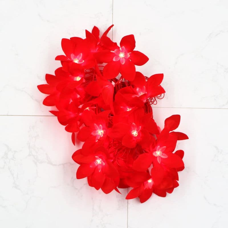 Big Red Flower 24 LED String Fairy Lights - View 1