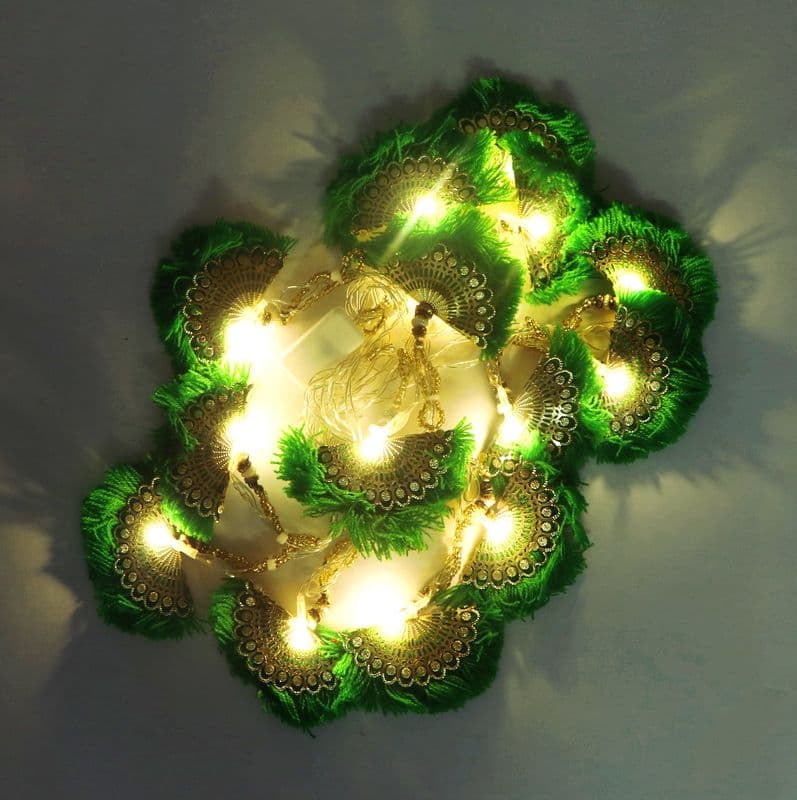 Green Thread Fan Pankha 14 LED String Fairy Lights - View 2