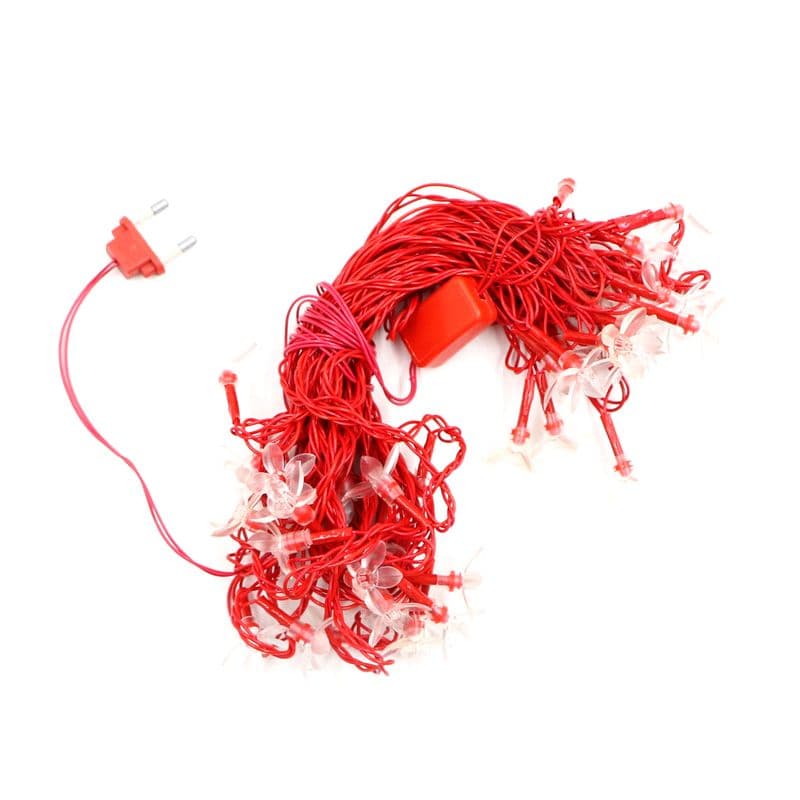 Small Red Silicon Flower 42 LED String Fairy Lights - View 2