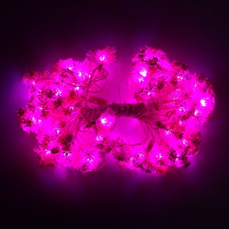 Small Pink Flower With White Tip 60 LED String Fairy Lights - View 3