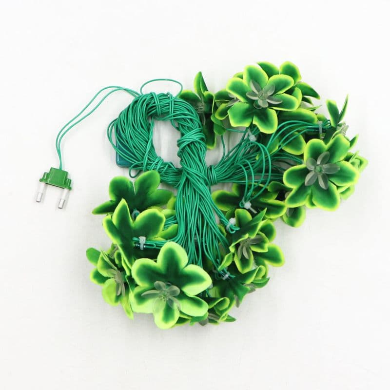Green Silicon Flower 24 LED String Fairy Lights - View 2