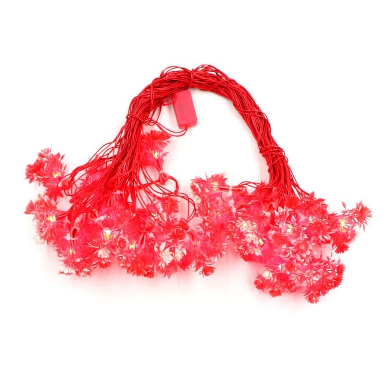 Red Flower with White Tip 24 LED String Fairy Lights - View 2