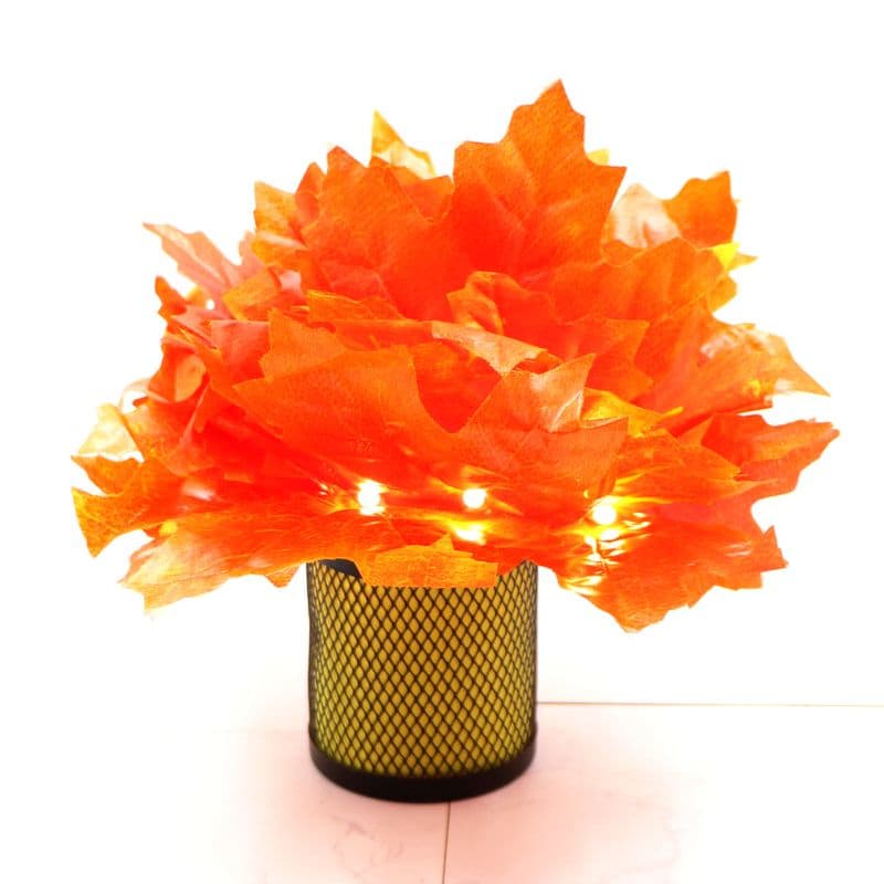 Big Orange Maple Leaf 38 LED String Fairy Lights - View 1