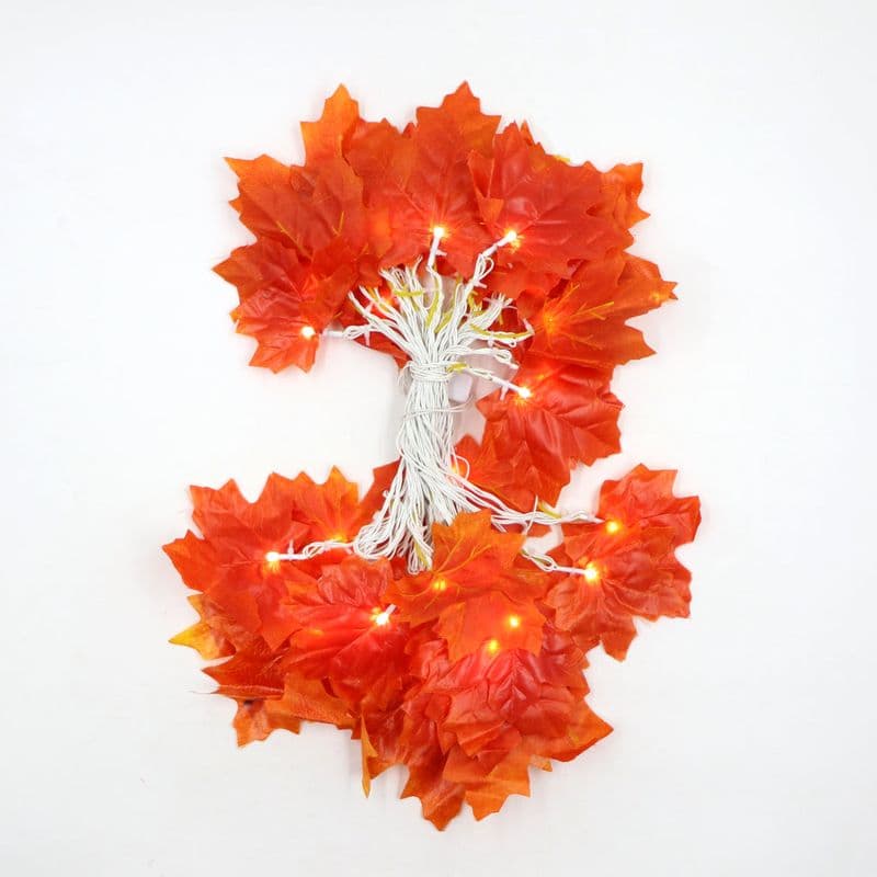 Big Orange Maple Leaf 38 LED String Fairy Lights - View 2