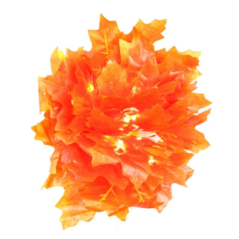 Big Orange Maple Leaf 38 LED String Fairy Lights - View 3