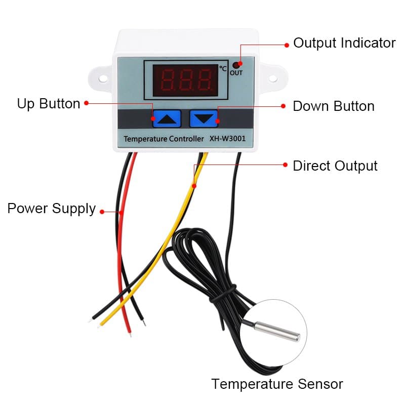 XH-W3001 AC 220V 1500W Digital Microcomputer Thermostat Switch - View 3