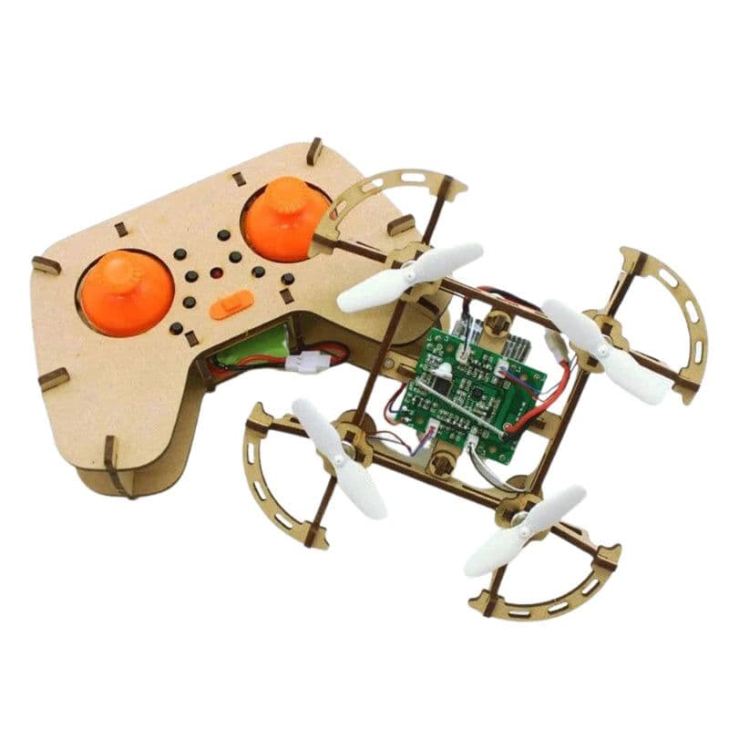 XYQ-2 Wooden Assembly DIY Toy Drone Aircraft with Remote - View 1
