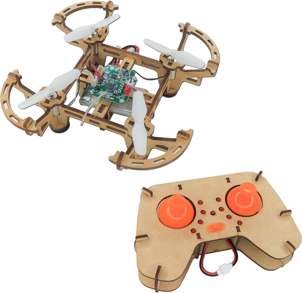XYQ-2 Wooden Assembly DIY Toy Drone Aircraft with Remote - View 3