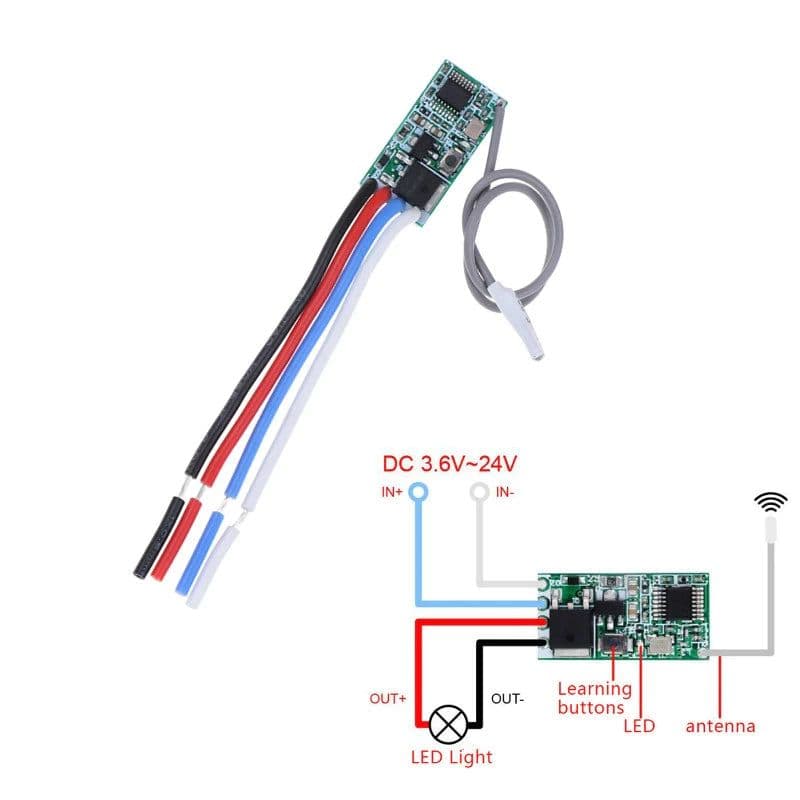 QIACHIP Wireless 433Mhz RF Module Receiver Remote Control output with MOSFET - View 3
