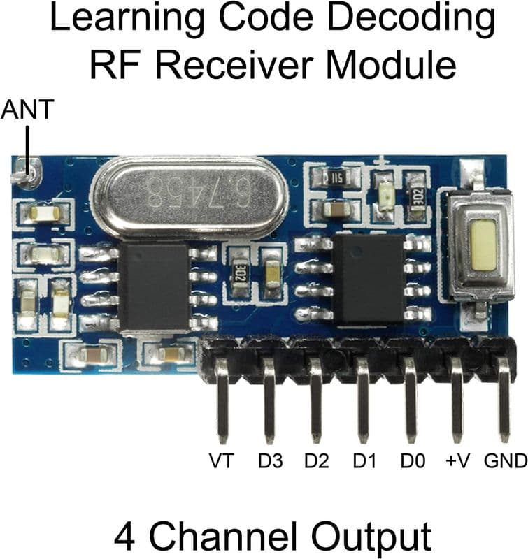 QIACHIP Wireless 433Mhz RF Module Receiver Remote Control Built-in Learning Code 1527 - View 2