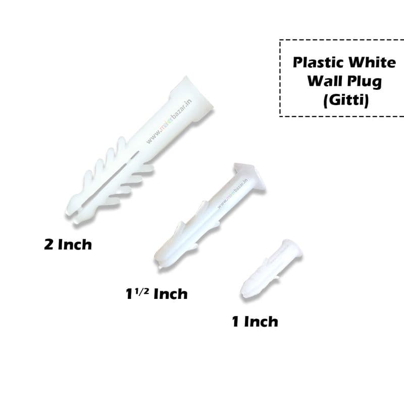 Plastic White Wall Plug (Gitti) - View 1