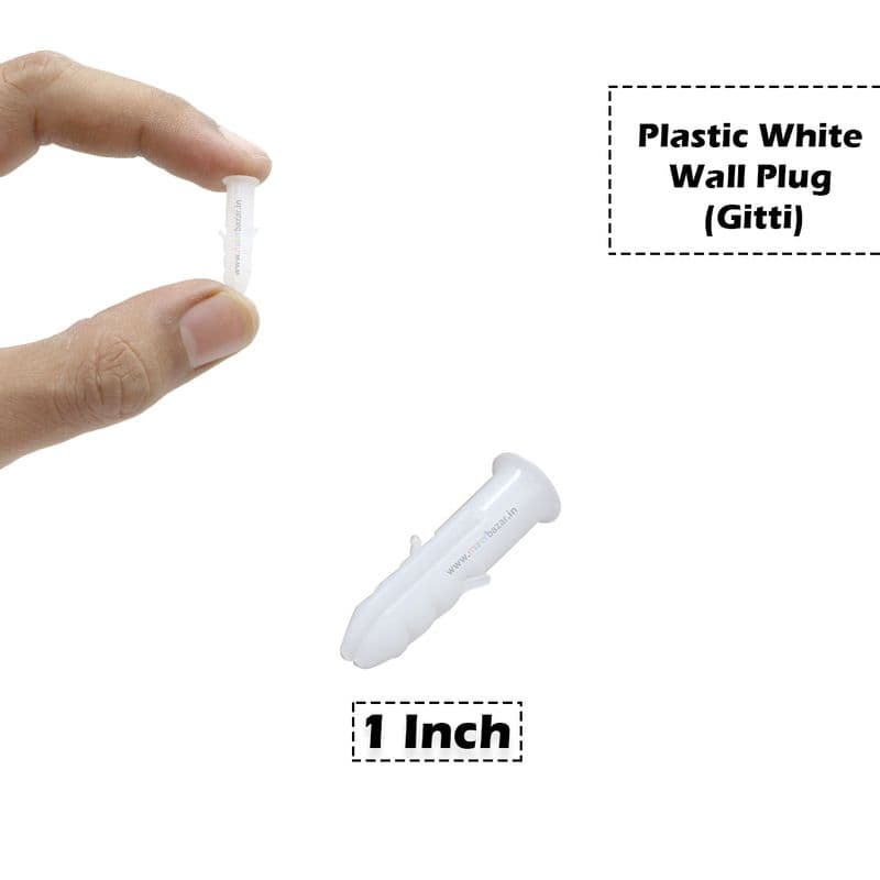 Plastic White Wall Plug (Gitti) - View 2