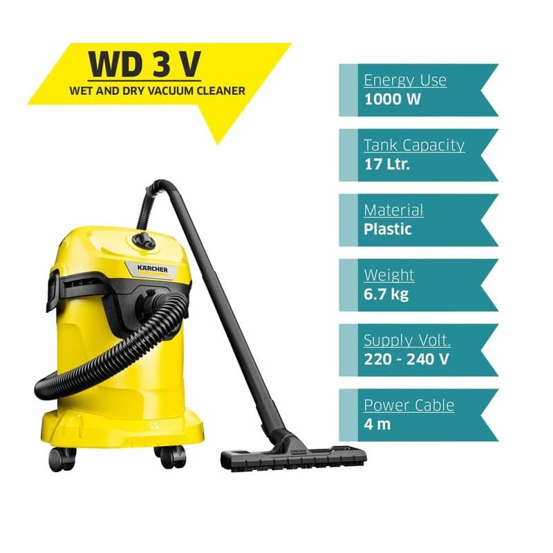 Karcher Wd 3 V-17/4/20 1000W Wet and Dry Vacuum Cleaner - View 2