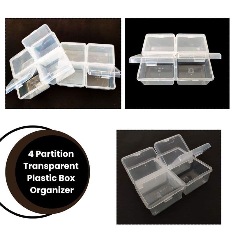 Partition Clear Plastic Box Organizer with Individual Lids - View 1