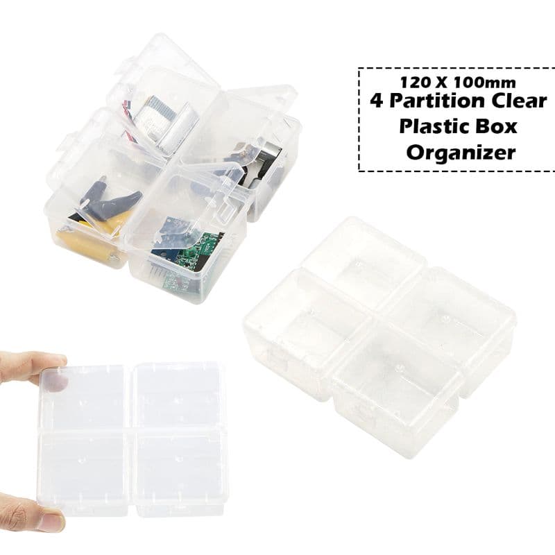Partition Clear Plastic Box Organizer with Individual Lids - View 2