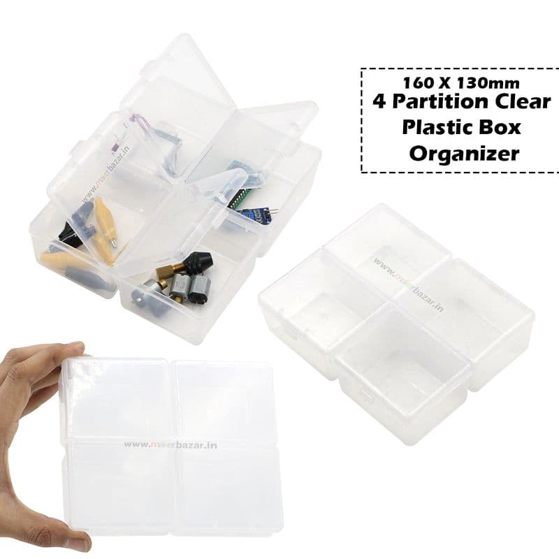 Partition Clear Plastic Box Organizer with Individual Lids - View 3