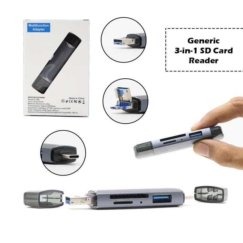 Generic: 3-in-1 SD Card Reader - View 1