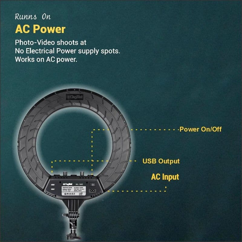 Digitek: DRL 18 RTC9 LED Ring Light with Remote - View 2