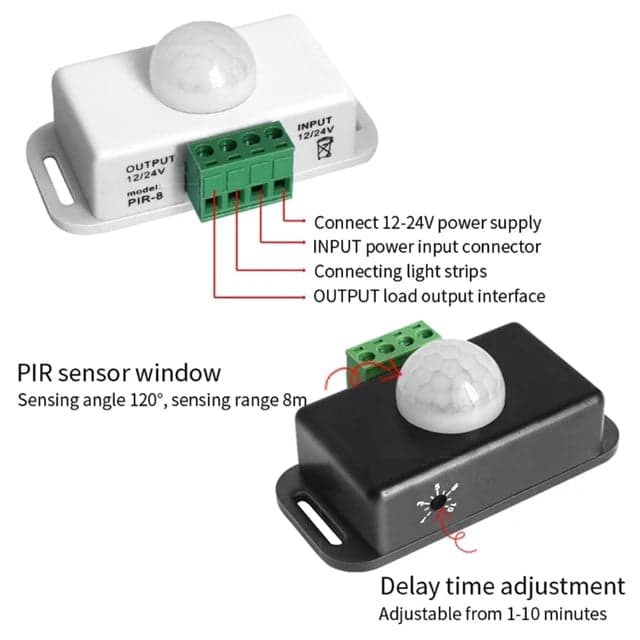 PIR-8 DC 12V-24V 8A Infrared PIR Motion Sensor Switch - View 2