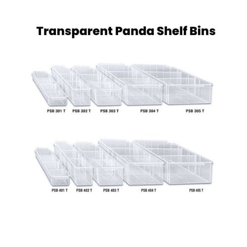Alkon: Transparent Panda Shelf Bins - View 1