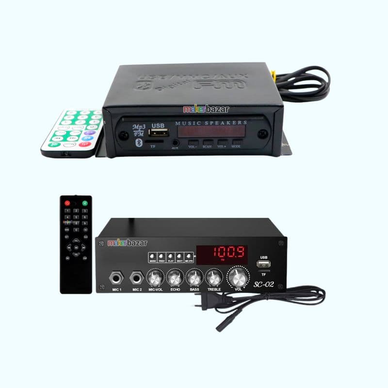 AC Enclosed Metal Body Remote Controlled Music Player with Bluetooth/FM/Aux/SD Card and USB Inputs - View 1