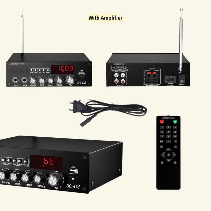 AC Enclosed Metal Body Remote Controlled Music Player with Bluetooth/FM/Aux/SD Card and USB Inputs - View 2