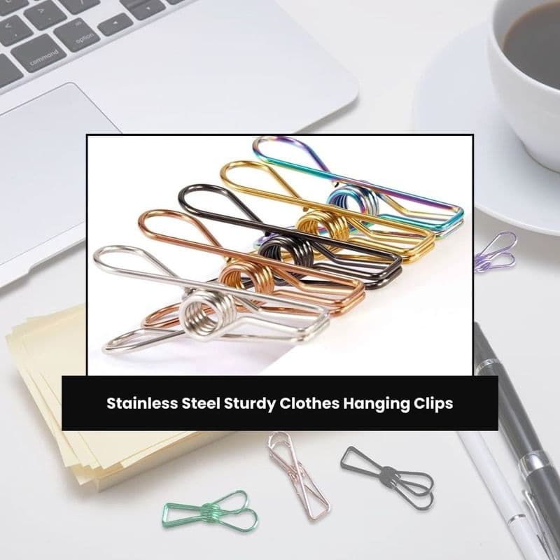Stainless Steel Sturdy Clothes Hanging Clips - View 1