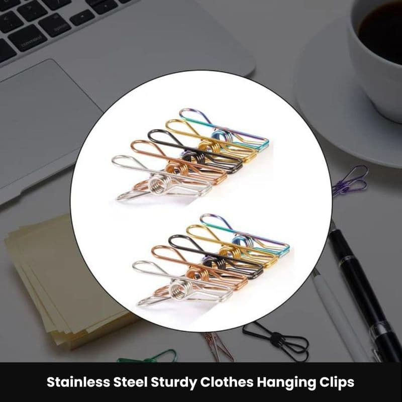 Stainless Steel Sturdy Clothes Hanging Clips - View 2