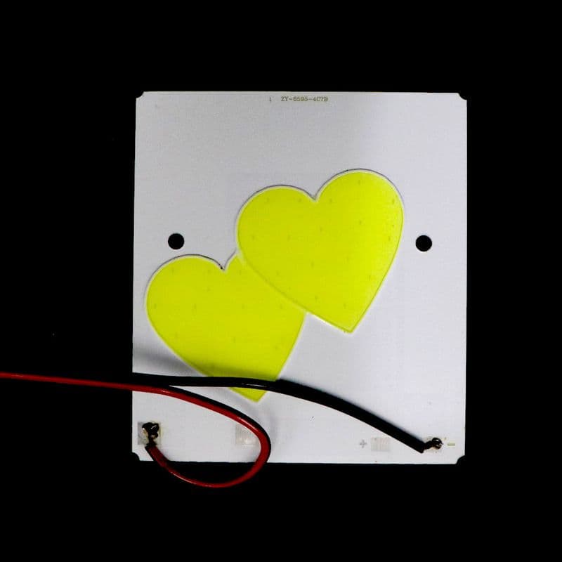 11.1V - 12V Two Hearts Shape COB led Light [ Color - Cool White ] - View 1
