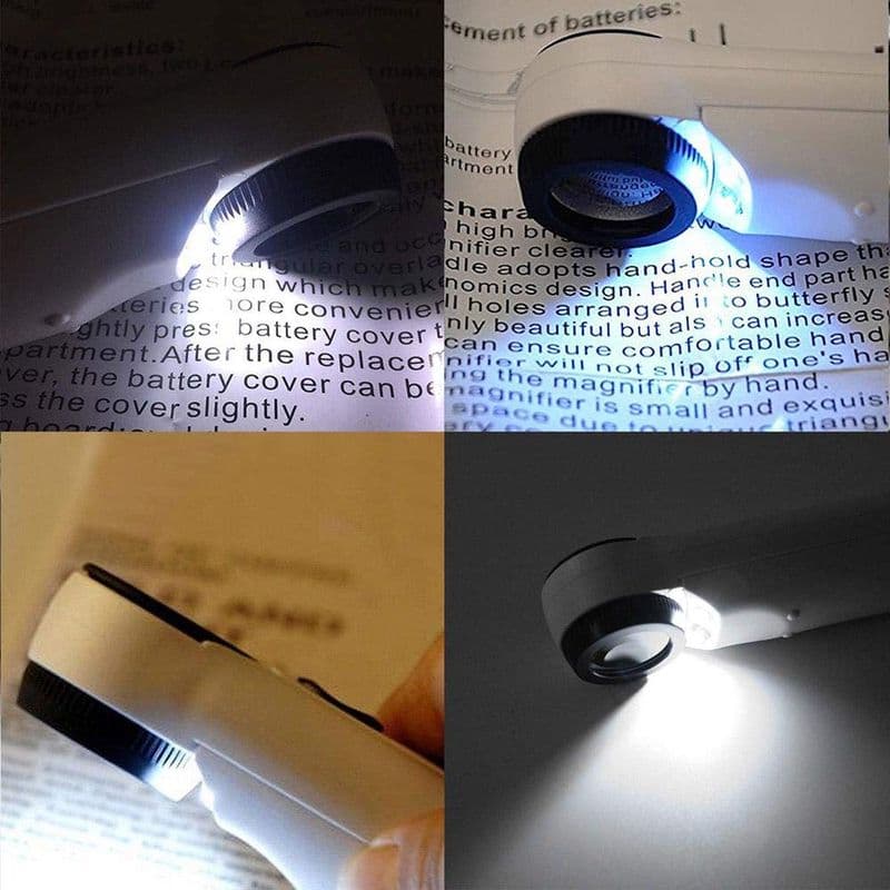 High Power 40x 2040 Lighted Magnifying Glass Hand Held Magnifier for Close Inspection of PCB. - View 3