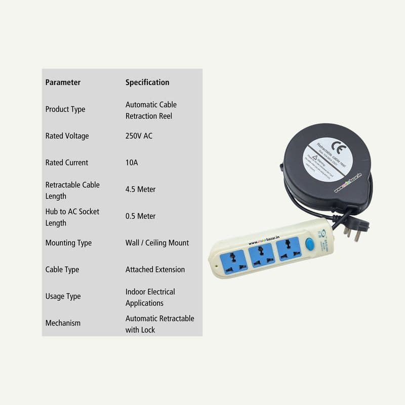 250V Automatic Cable Retraction Reels With Attached Extension - View 3