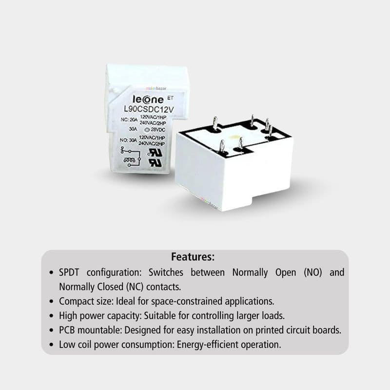 T90/L90 30A Relay SPDT - View 3