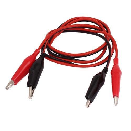 Alligator Crocodile Clips Electrical Test Lead Wire Red+Black (Pair) - View 1