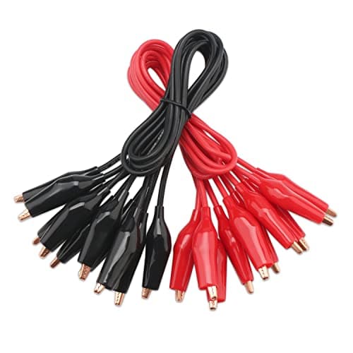 Alligator Crocodile Clips Electrical Test Lead Wire Red+Black (Pair) - View 3