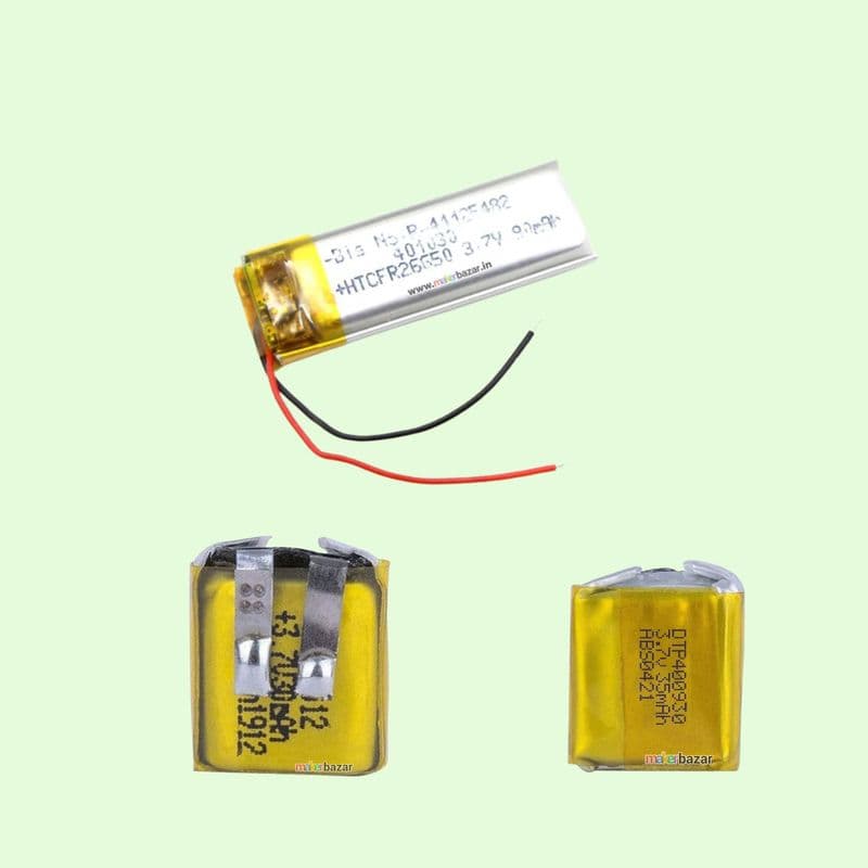 Generic: 3.7V 90mah Lipo Battery - Single Cell Lithium Polymer Battery - View 1