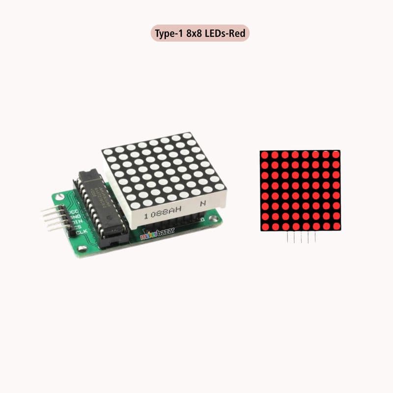 MAX7219 8x8 Dot Matrix Microcontroller Module LED Display - View 3