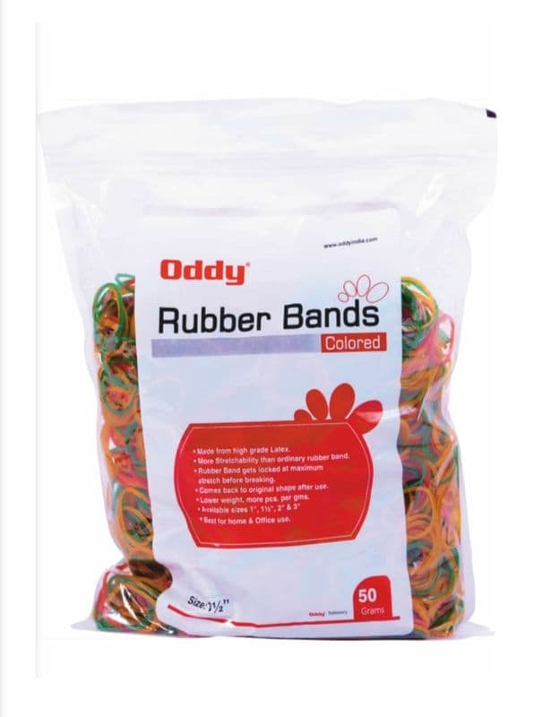 Oddy: RB-50G Coloured Rubber Bands 1.5Inch/38mm - 50gm - View 1