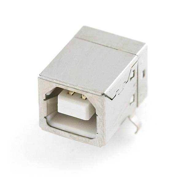 USB Type B Female Port Connector - Right Angle Socket - View 1