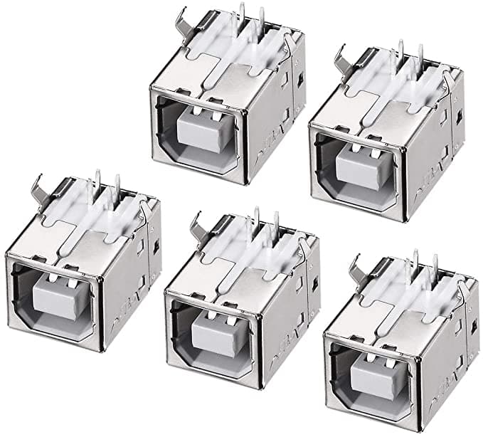 USB Type B Female Port Connector - Right Angle Socket - View 3