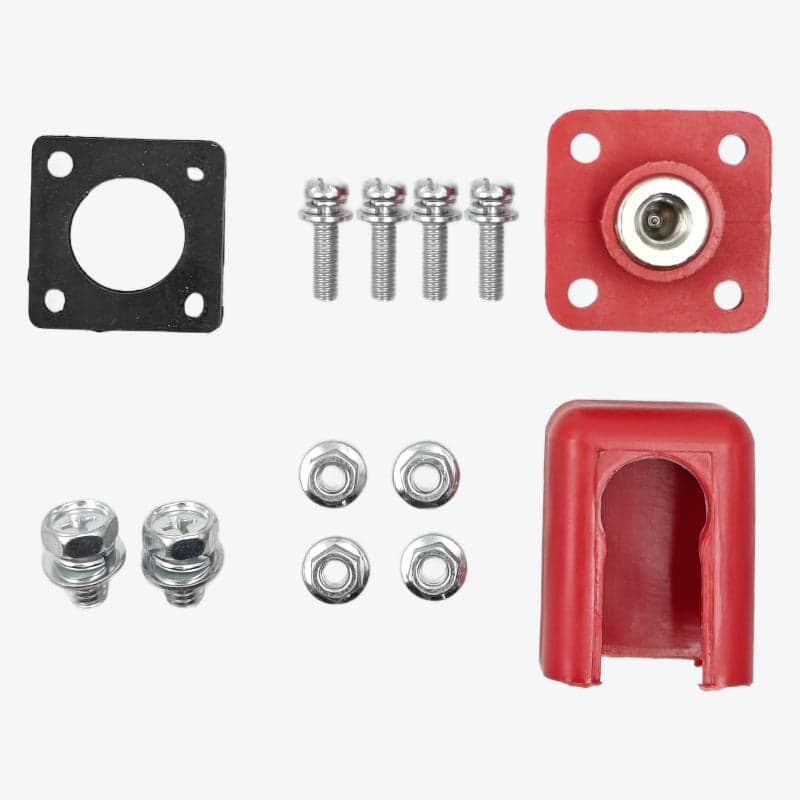 120A Copper Bolt Type Double Threaded Square Battery Terminal - Red - View 2