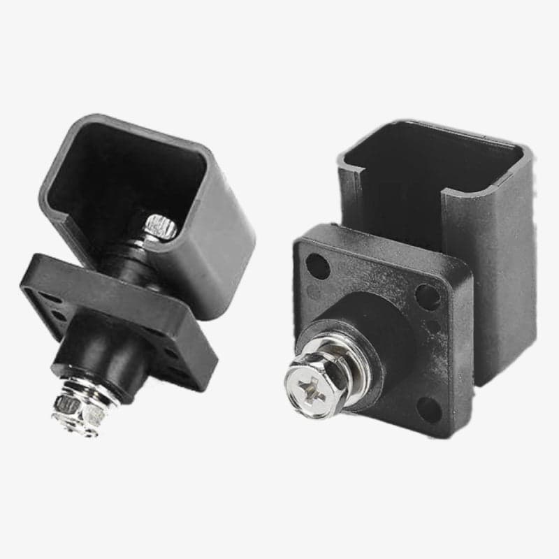 120A Copper Bolt Type Double Threaded Square Battery Terminal - Black - View 1